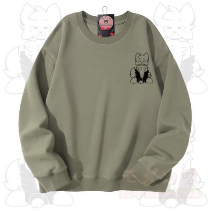 MODAKAWA X zarckets Fox Graphic Unisex Sweatshirt - Light Green B - 3XL - image 12