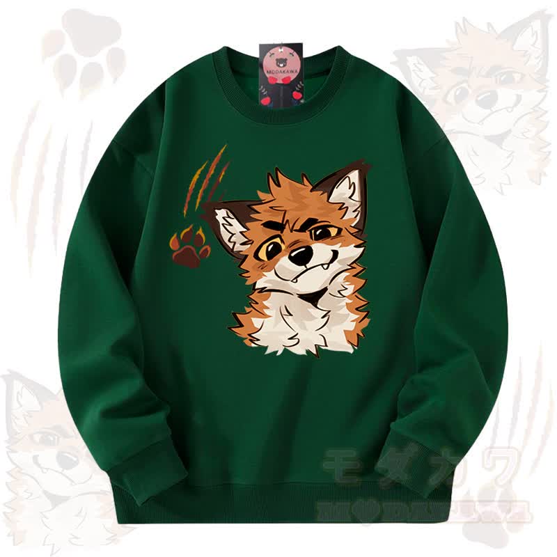 MODAKAWA X atka Fox Graphic Unisex Sweatshirt - Green - 3XL - image 10