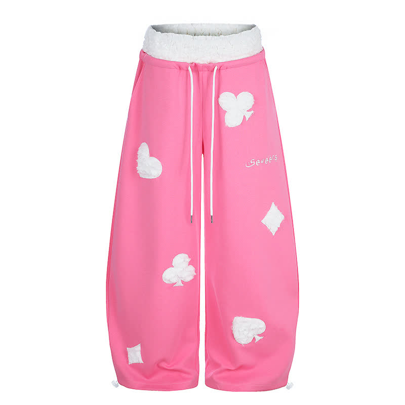  High Quality Durable Press Polka Dot Embroidery T-shirt  Wide Leg Pants Two Pieces Set - Pink Pants - XL - image 13