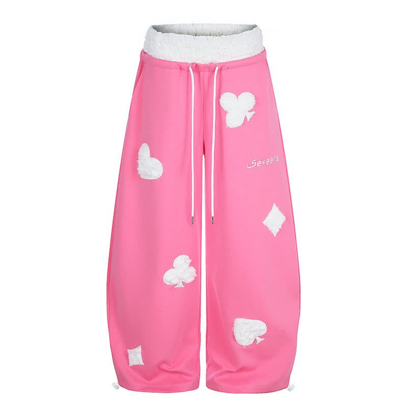  High Quality Durable Press Polka Dot Embroidery T-shirt  Wide Leg Pants Two Pieces Set - Pink Pants - XL - image 13