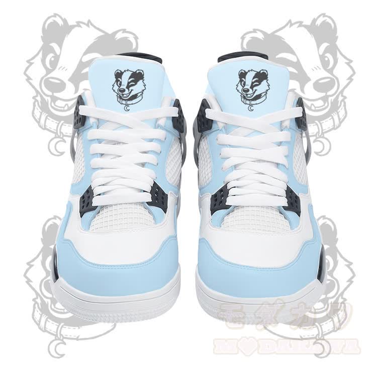 Wink Bear Graphic Modakawa Lace Up Sports Air Cushion Shoes - Blue - 48 - image 4