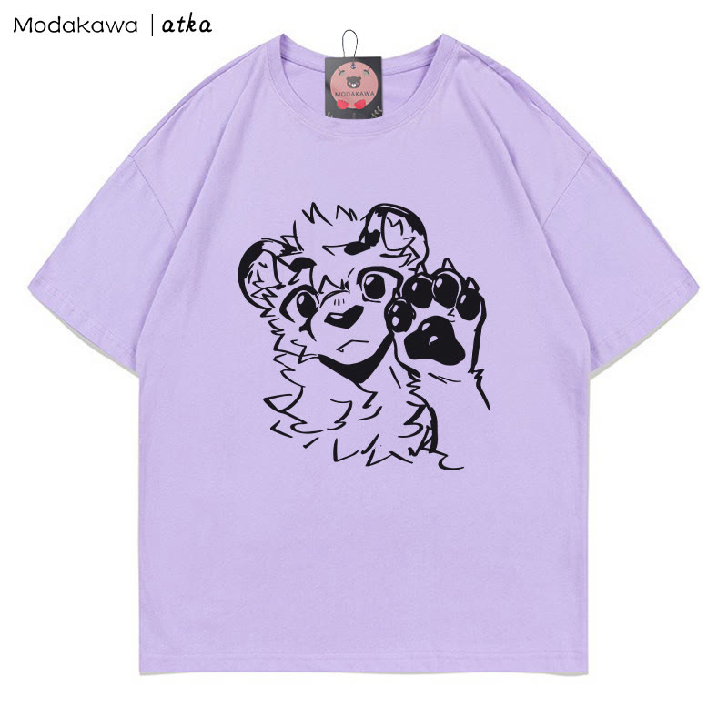 MODAKAWA X atka Tiger Paw Wave Graphic T-shirt - Purple - 5XL - image 5