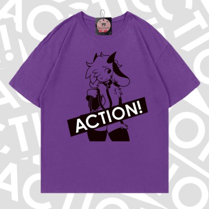 MODAKAWA X zarckets ACTION Goat Graphic 100% Cotton T-shirt - Purple - 5XL - image 20