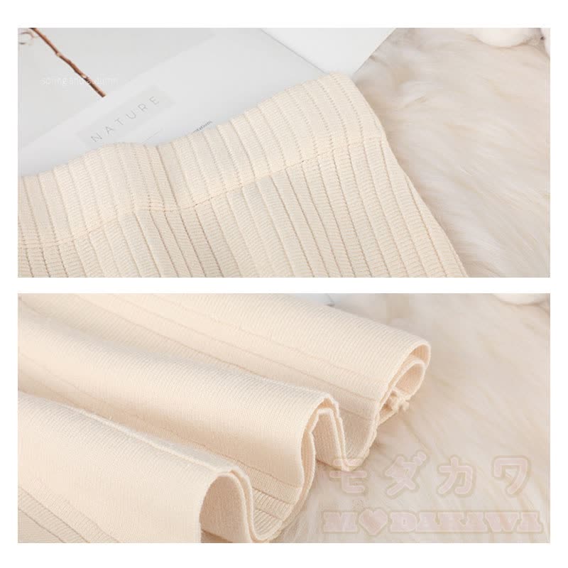 V-neck Cable Sweater Fishtail Skirt Two Pieces Set - image 14