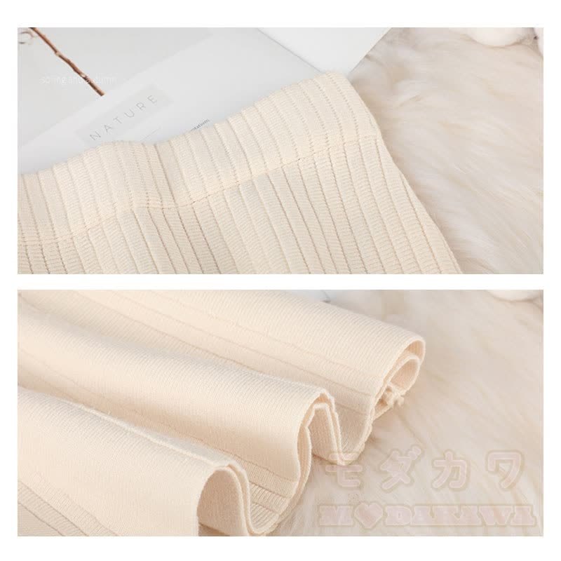 V-neck Cable Sweater Fishtail Skirt Two Pieces Set - image 14
