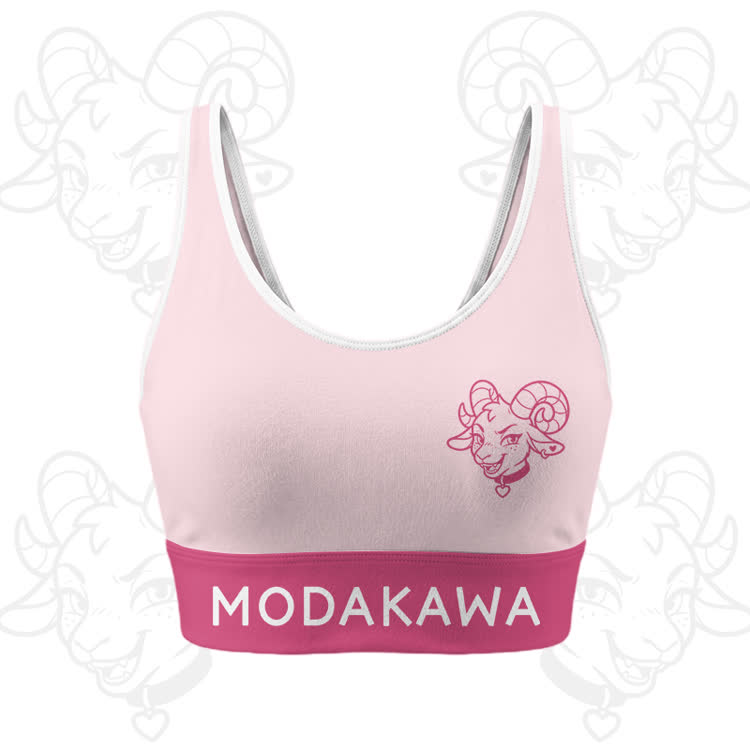 Goat Graphic Crop Tank Sport Top Shorts Modakawa Matching Outfit - Pink Top - 5XL - image 6