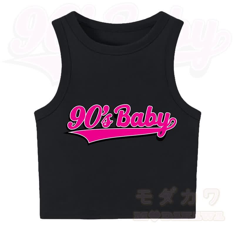 MODAKAWA 90'S BABY Casual Cropped Tank Top - Black - XL - image 5