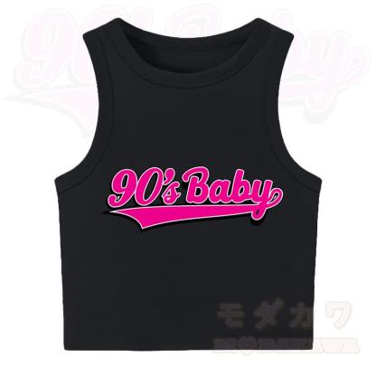 MODAKAWA 90'S BABY Casual Cropped Tank Top - Black - XL - image 5