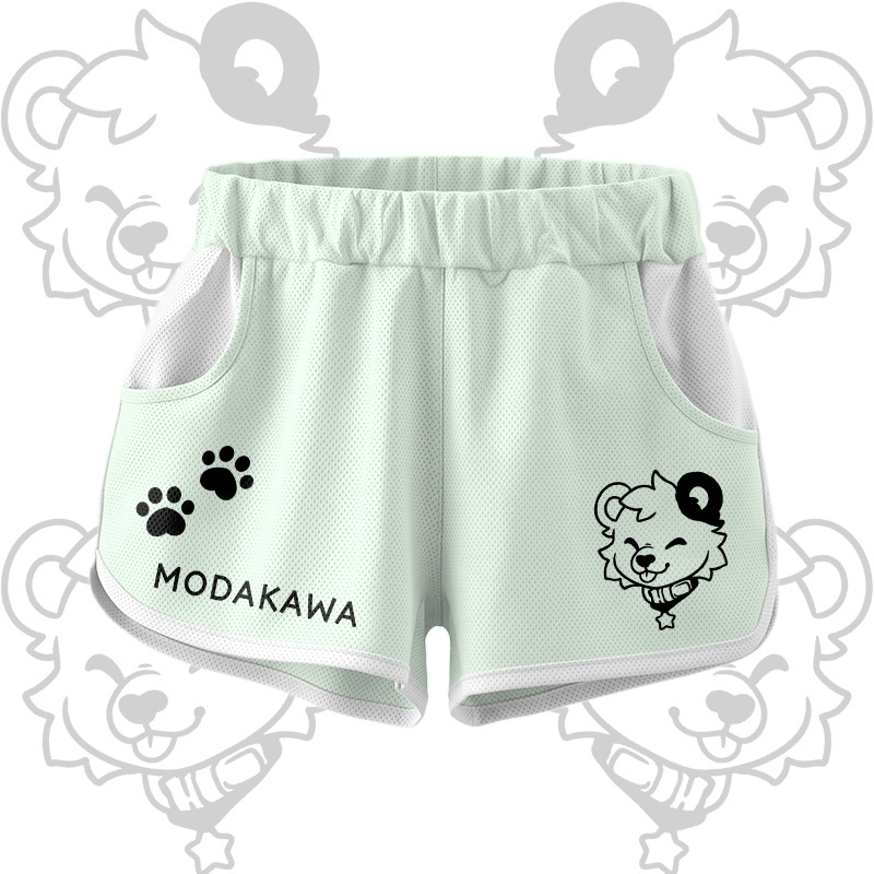 Bear Graphic Crop Tank Sport Top Shorts Bikini Modakawa Matching Outfit - Green Shorts - 5XL - image 7