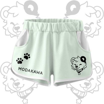 Bear Graphic Crop Tank Sport Top Shorts Bikini Modakawa Matching Outfit - Green Shorts - 5XL - image 7