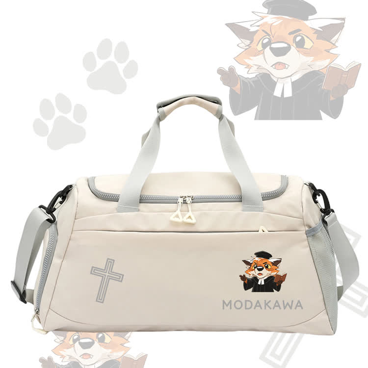 Fox Pastor Graphic Modakawa Large Capacity Sports Gym Duffel Bag - White - 55*28*26 cm - image 6
