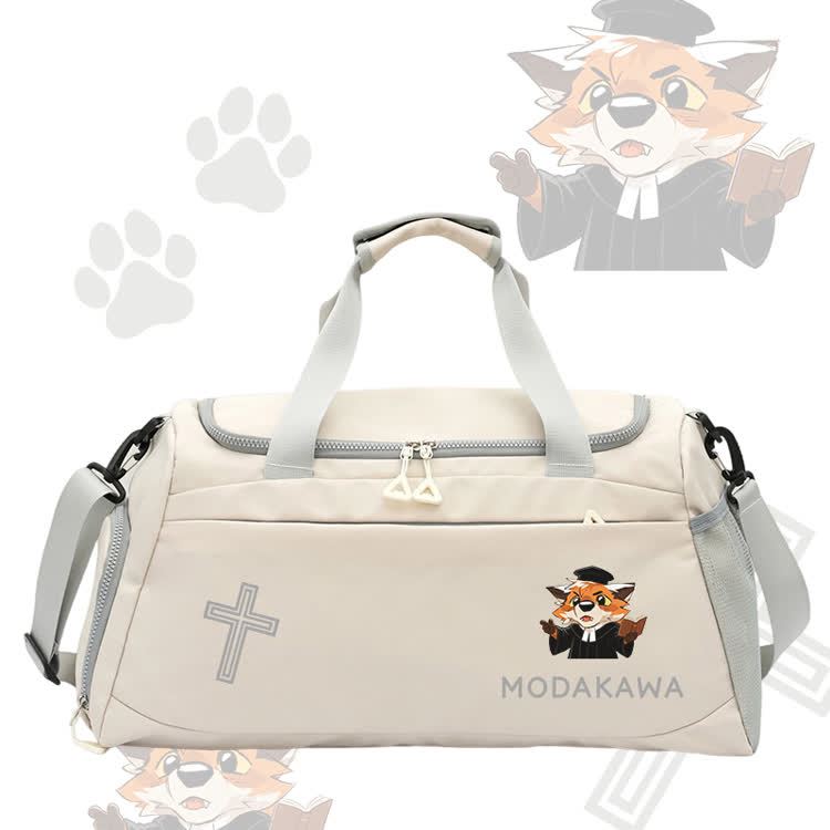 Fox Pastor Graphic Modakawa Large Capacity Sports Gym Duffel Bag - White - 55*28*26 cm - image 6