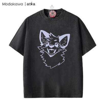 MODAKAWA X atka Fox Graphic Unisex Vintage Washed T-Shirt - Black - 2XL - image 6