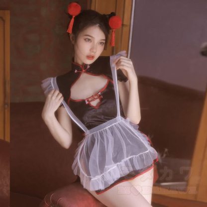 Sexy Cutout Cheongsam Uniform Costume Set - image 4