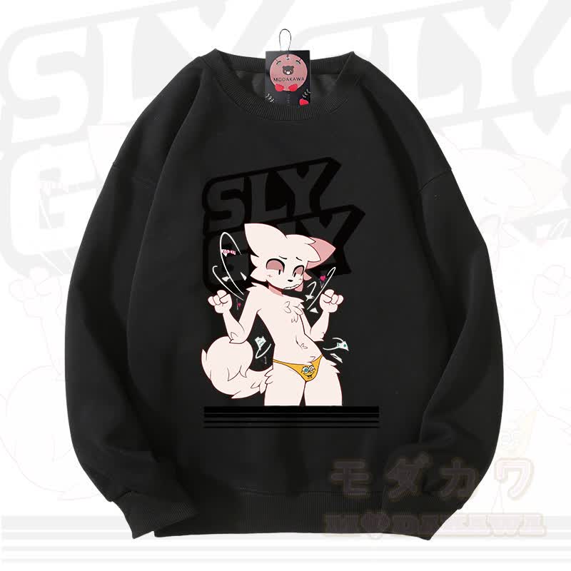 MODAKAWA X zarckets SLY GUY Fox Graphic Unisex Sweatshirt - Black - 3XL - image 6