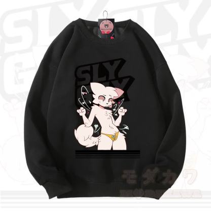 MODAKAWA X zarckets SLY GUY Fox Graphic Unisex Sweatshirt - Black - 3XL - image 6