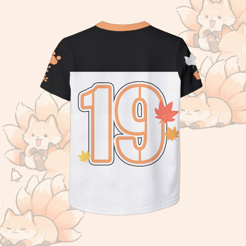 Nine Tailed Fox Number Graphic Modakawa Vintage Mesh Jersey T-shirt - image 4