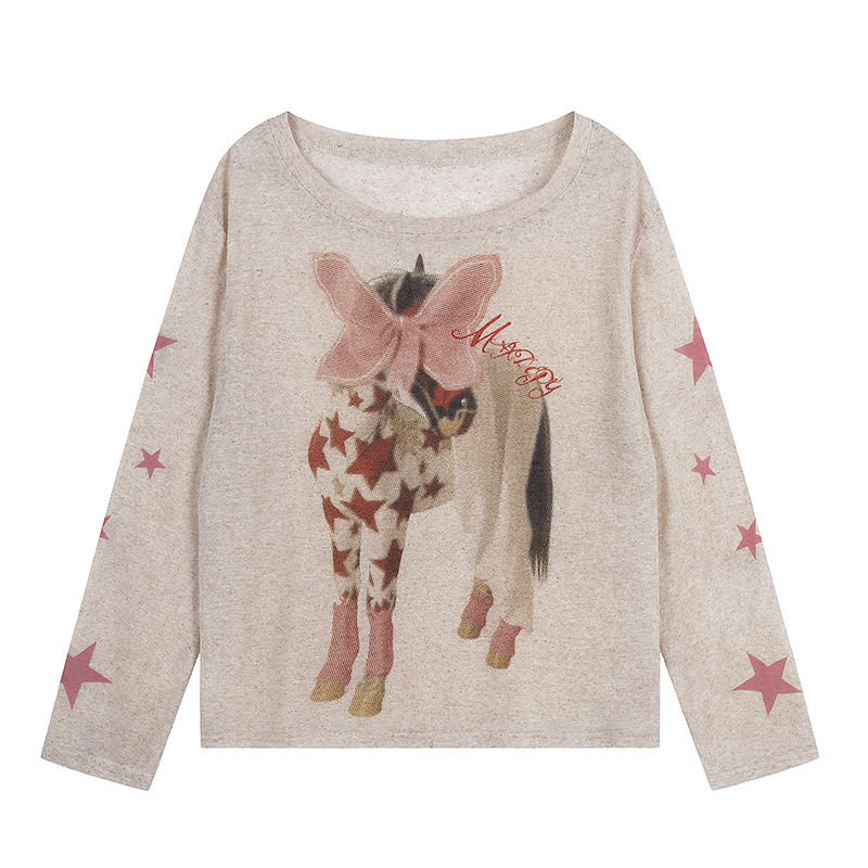  High Quality Durable Press Bow Horse Embroidery Top Wing Decor Pants  Two Pieces Set - Coffee Top - XL - image 4