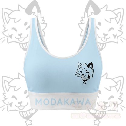 Kitty Graphic Crop Tank Sport Top Shorts Bikini Modakawa Matching Outfit - Blue Top - 5XL - image 7