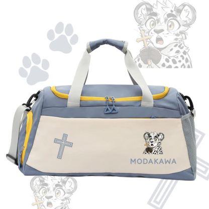 Leopard Cross Graphic Modakawa Large Capacity Sports Gym Duffel Bag - Blue - 55*28*26 cm - image 3