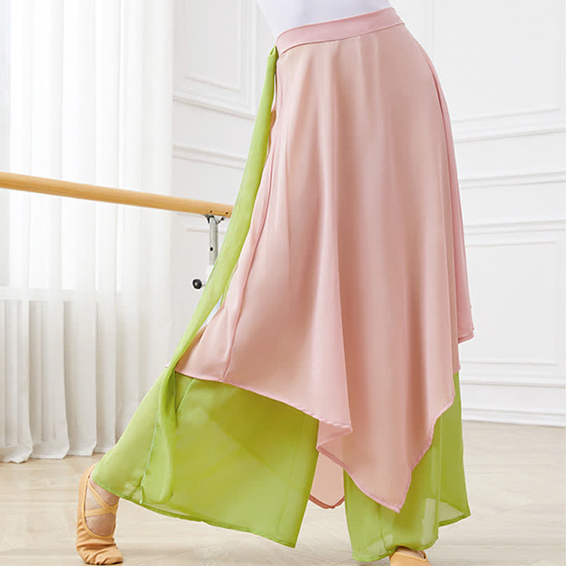 Vintage High Waist Lace Up Flowy Wide Leg Casual Pants - Light Pink - XL - image 7