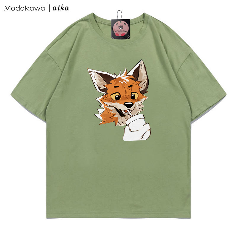 MODAKAWA X atka Fox Print T-shirt - Green - 5XL - image 7