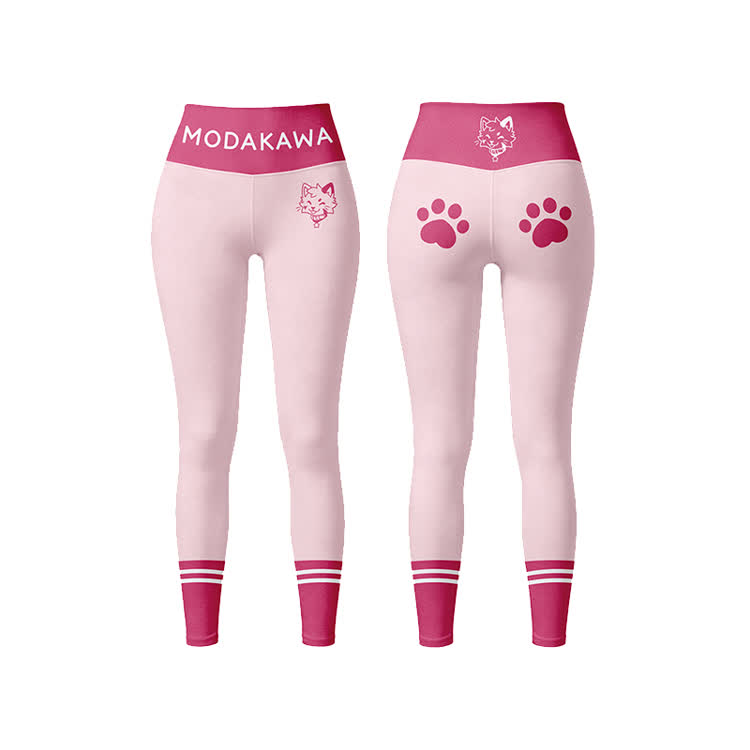 Kitty Graphic Sports Bra Top Leggings Modakawa Matching Outfit - Pink Leggings - 5XL - image 8