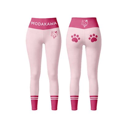 Kitty Graphic Sports Bra Top Leggings Modakawa Matching Outfit - Pink Leggings - 5XL - image 8