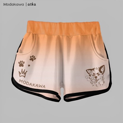 MODAKAWA X atka Gradient Smoking Fox Graphic Shorts - Orange - 5XL - image 4