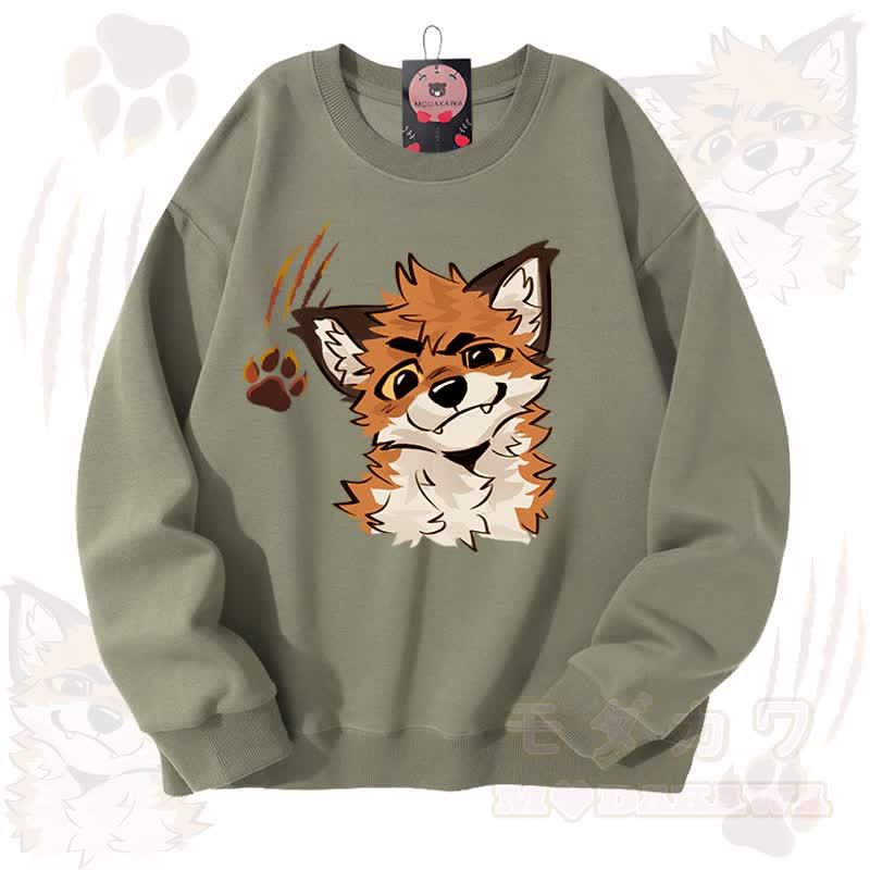 MODAKAWA X atka Fox Graphic Unisex Sweatshirt - Light Green - 3XL - image 8