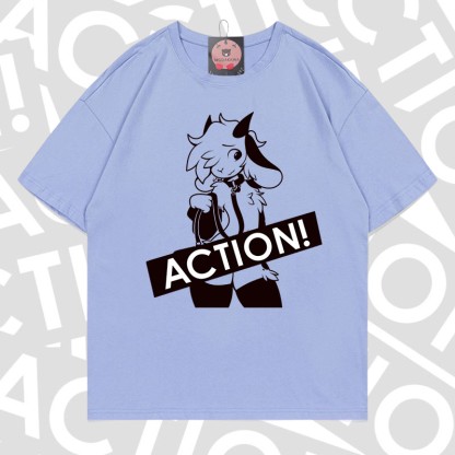MODAKAWA X zarckets ACTION Goat Graphic 100% Cotton T-shirt - Haze blue - 5XL - image 11