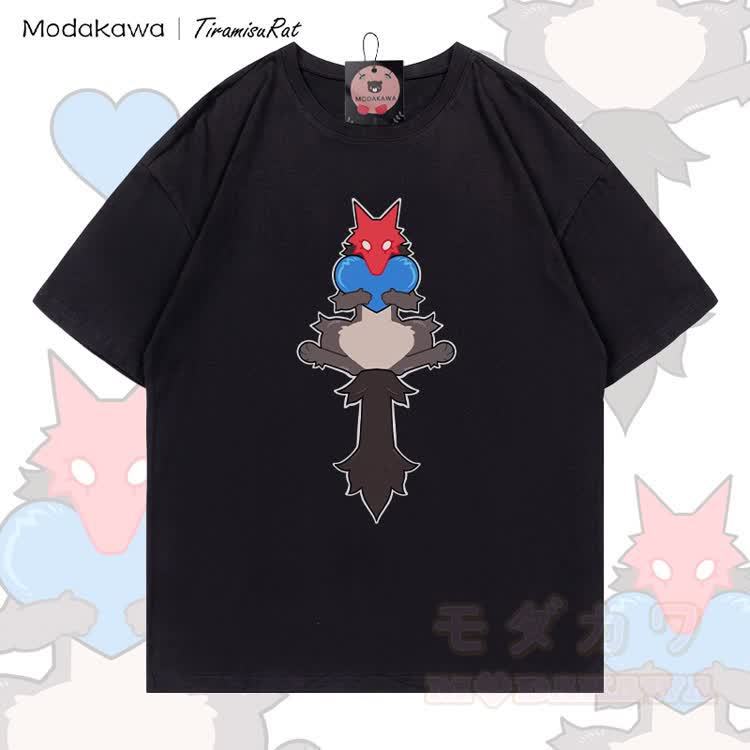MODAKAWA X TiramisuRat Rat Heart Graphic 100% Cotton T-shirt - Black - 5XL - image 5