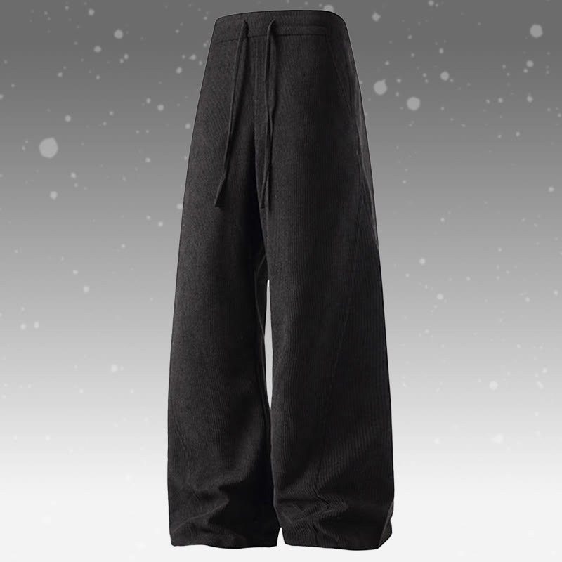 Gradient Knit Sweater Pocket Pants Two Pieces - Black Pants - 4XL - image 12