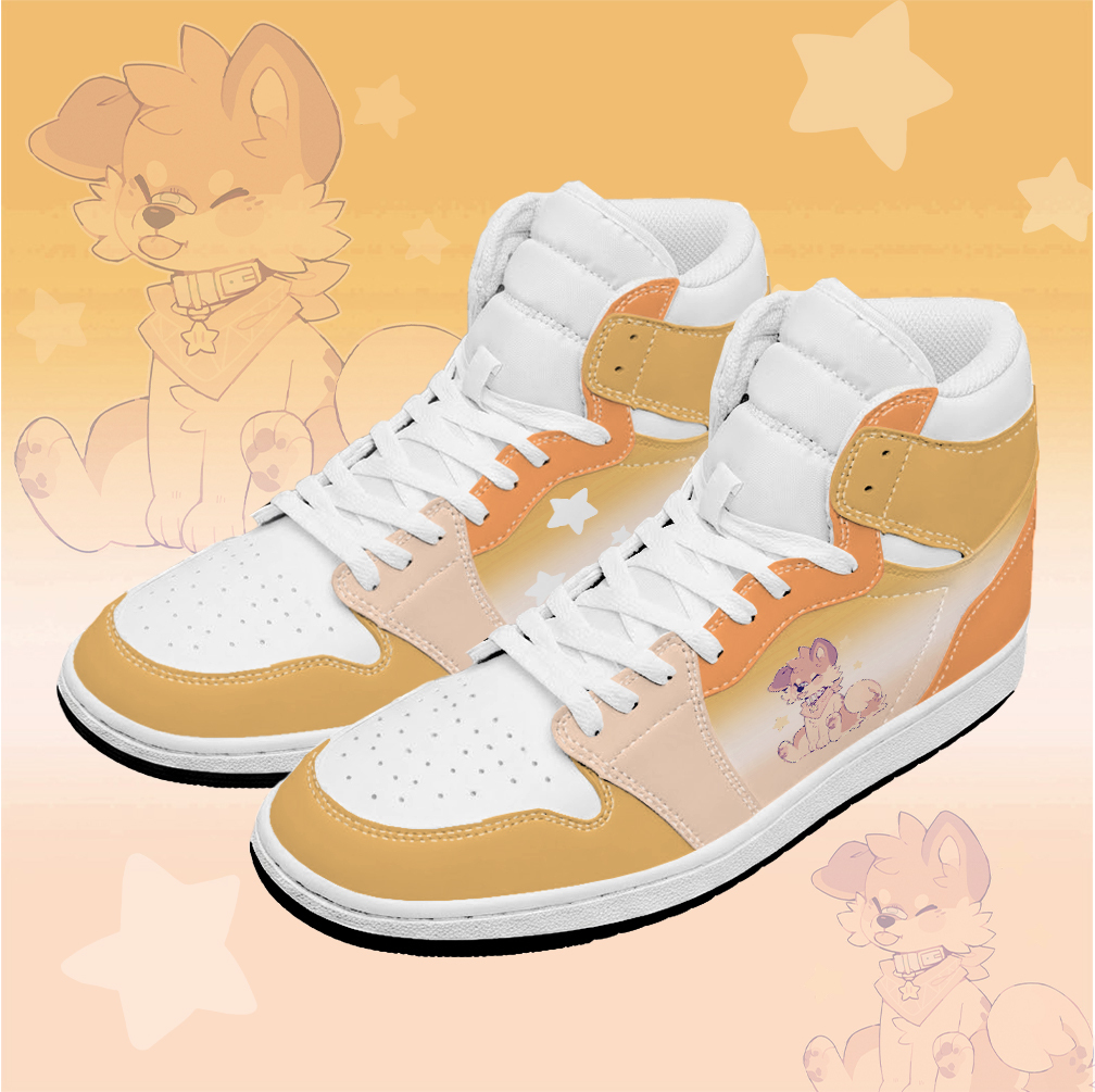 MODAKAWA X popipeko Puppy Graphic High Top Canvas Shoes - Orange - 48 - image 3