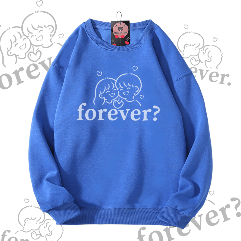 MODAKAWA FOREVER Couple Graphic Unisex Sweatshirt - Royal Blue - 5XL - image 7
