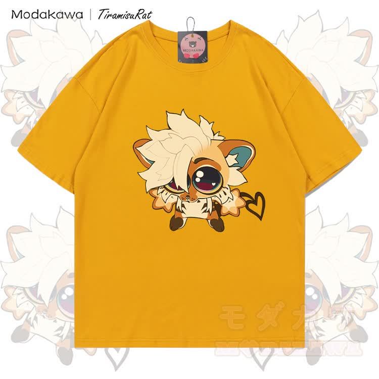 MODAKAWA X TiramisuRat Cute Rat Graphic 100% Cotton T-shirt - Yellow - 5XL - image 6