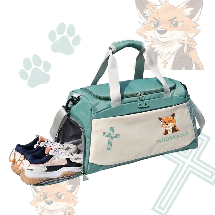 Smile Fox Cross Graphic Modakawa Large Capacity Sports Gym Duffel Bag - image 7