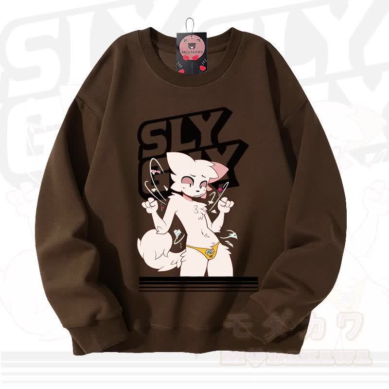 MODAKAWA X zarckets SLY GUY Fox Graphic Unisex Sweatshirt - Brown - 3XL - image 8
