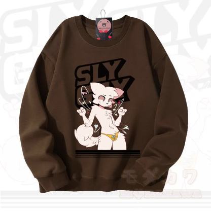 MODAKAWA X zarckets SLY GUY Fox Graphic Unisex Sweatshirt - Brown - 3XL - image 8