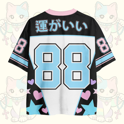 Tarot Cat Number Graphic Modakawa Vintage Mesh Jersey T-shirt - image 2
