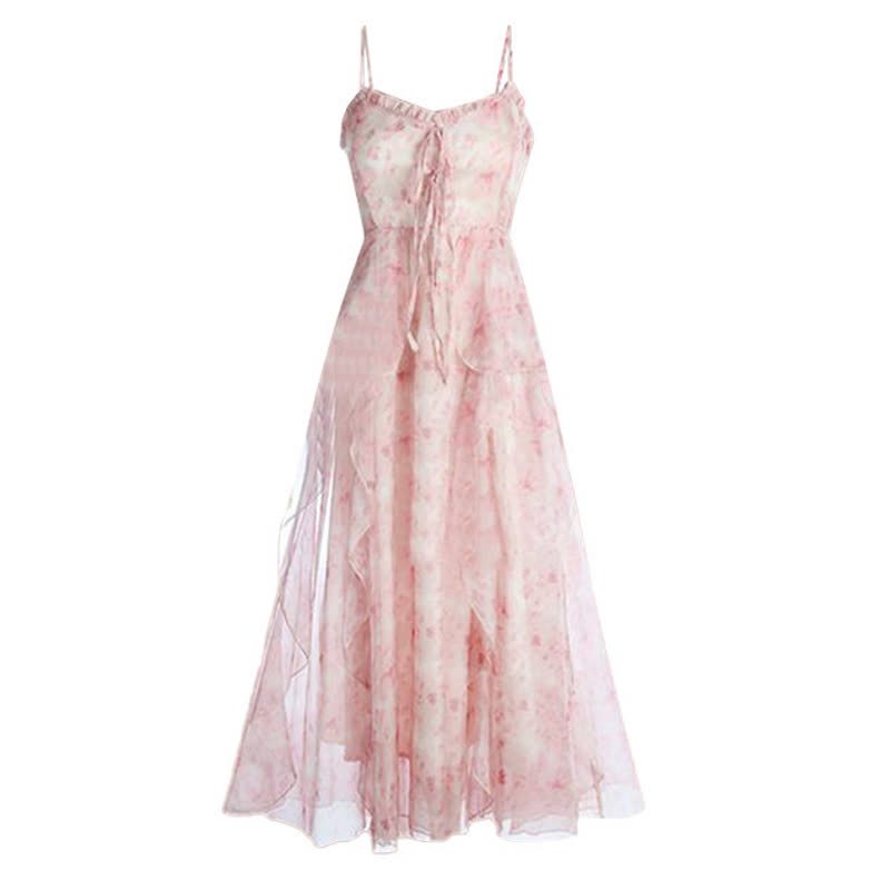 Sweet Flare Sleeve Top Floral Dress Two Pieces Set  - Dress - 4XL - image 3