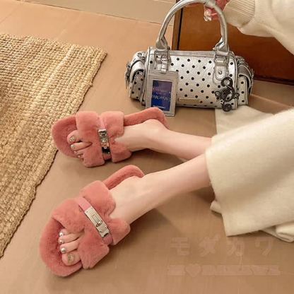 Soft Faux Fur Slip On Mules - image 6