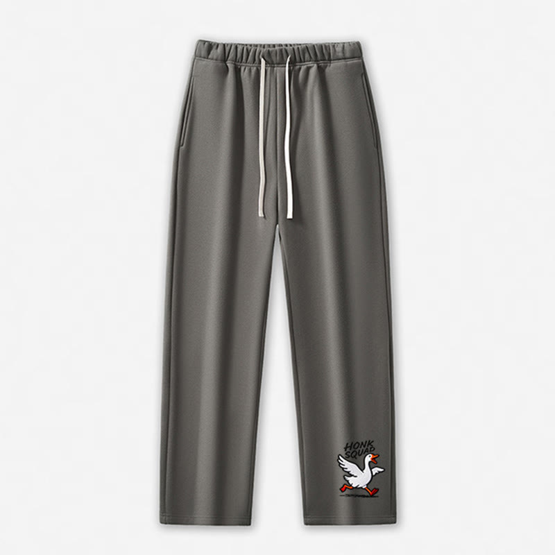 HONK SQUAD Running Goose Graphic Casual Pants - Grey - 5XL - image 5