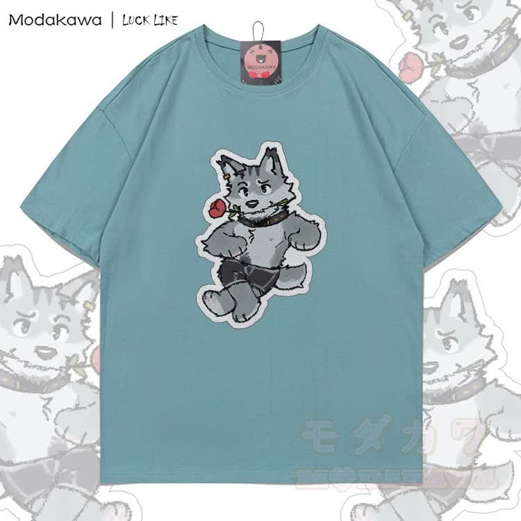 MODAKAWA X LUCK LIKE Remy Rose Graphic 100% Cotton T-shirt - Green - 5XL - image 4