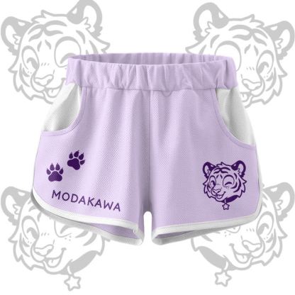 Happy Tiger Graphic Crop Tank Sport Top Shorts Bikini Modakawa Matching Outfit - Purple Shorts - 5XL - image 8