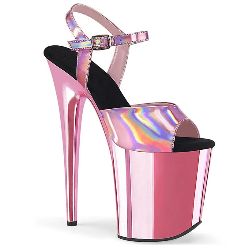 Fashion Transparent Open Toe Platform High Heel Sandals - Pink - 44 - image 4