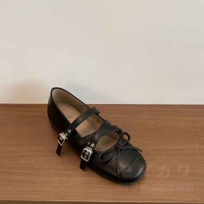 Vintage Square Toe Mary Jane Casual Shoes - Black - 40 - image 10