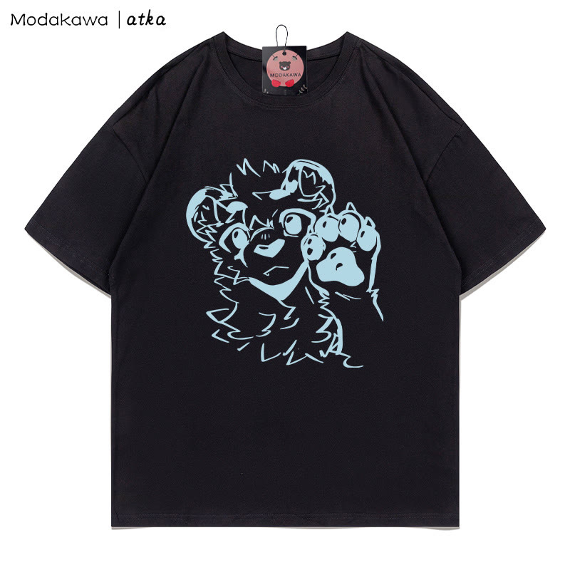 MODAKAWA X atka Tiger Paw Wave Graphic T-shirt - Black - 5XL - image 3