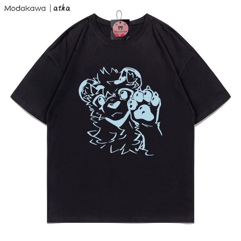 MODAKAWA X atka Tiger Paw Wave Graphic T-shirt - Black - 5XL - image 3