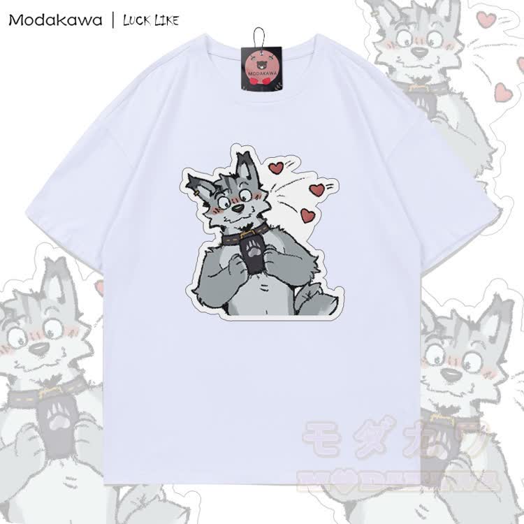 MODAKAWA X LUCK LIKE Cute Remy Phone Graphic 100% Cotton T-shirt - White - 5XL - image 3